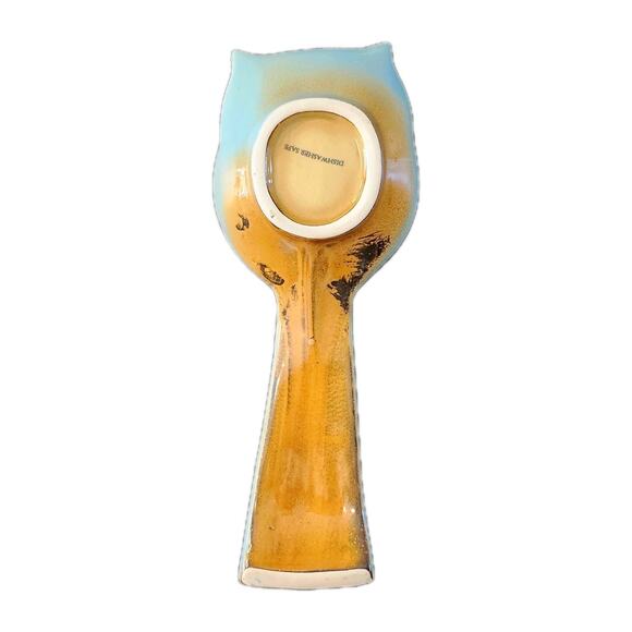 Vintage Ceramic Spoon Rest 10” Blue Owl Pottery Dishwasher Safe Kitchen Retro - Picture 2 of 6